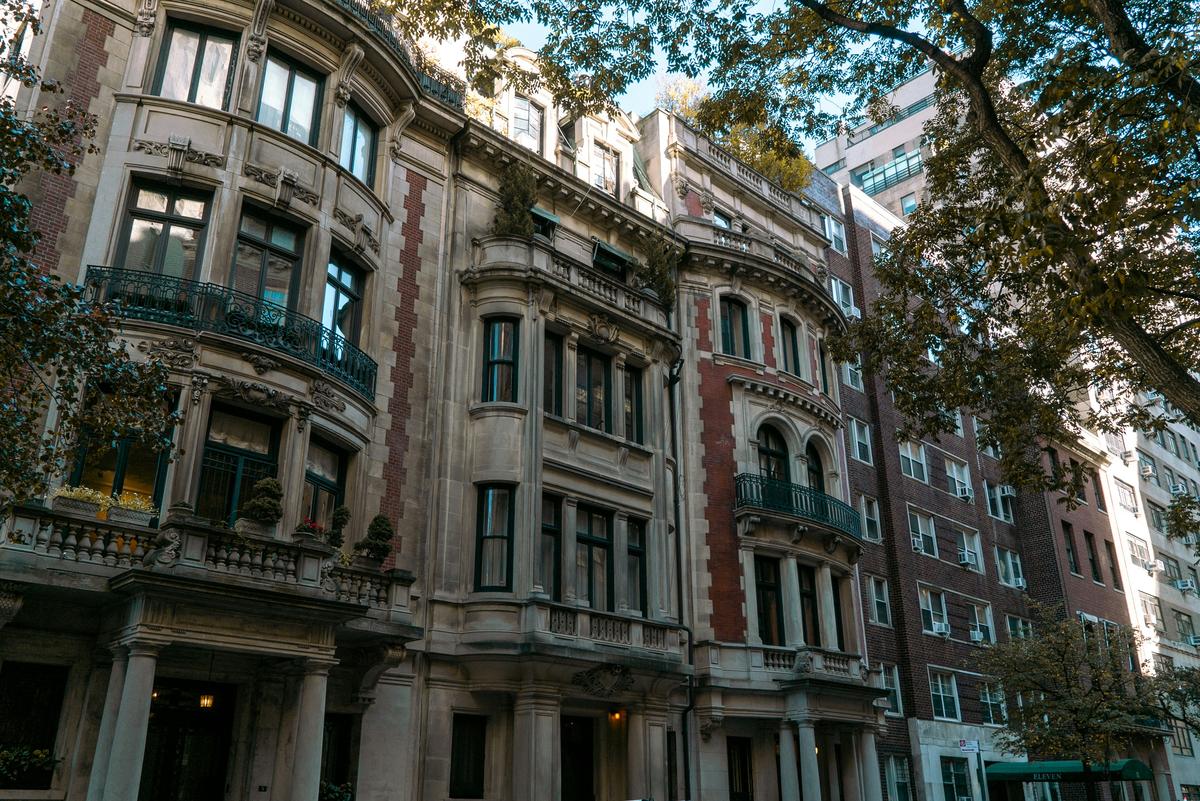 Classic New York Brownstone Building